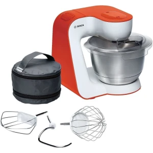 Κουζινομηχανή με κάδο Bosch MUM54I00 με διακόπτη 7 ταχυτήτων και πρακτική στάθμευση εξαρτημάτων για εύκολο γέμισμα του κάδου με υλικά.