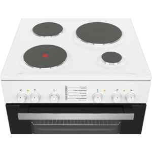 Ελεύθερη κουζίνα Pitsos PHA009020 λευκή συνολικής χωρητικότητας 66 λίτρων, ενεργειακής κλάσης Α, με 7 τρόπους λειτουργίας και σύστημα εξαερισμού για χαμηλότερες θερμοκρασίες στον πίνακα χειρισμού και στο εξωτερικό κρύσταλλο της πόρτας.