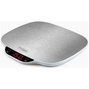 Ζυγαριά κουζίνας Pyrex XL SB-720 έχει ακριβή μέτρηση υλικών έως 15kgs, μεγάλη ανοξείδωτη επιφάνεια ζυγίσματος (28x26 εκ.) και την αναγνωρισμένη ποιότητα της Pyrex.