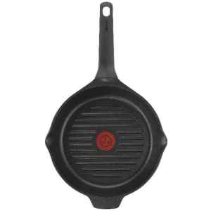 Γκριλιέρα Tefal Aroma 26cm E21540 κατασκευασμένη από χυτό αλουμίνιο που διατηρεί την θερμότητα και αντικολλητική επίστρωση τιτανίου για υγιεινό μαγείρεμα και εύκολο καθάρισμα. Διαθέτει ειδικό χείλος για εύκολο σερβίρισμα.