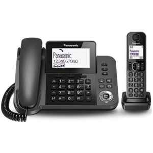 Το ασύρματο τηλέφωνο Panasonic KX-TGF310 μαύρο είναι ένα σετ τηλεφώνων, που αποτελείται από μία ενσύρματη σταθερή συσκευή και μία δεύτερη ασύρματη.