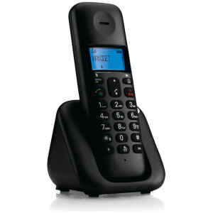 Ασύρματο τηλέφωνο Motorola T301 μαύρο με ανοιχτή ακρόαση , αναγνώριση κλήσης και στην αναμονή , σίγαση μικροφώνου και οθόνη υψηλής φωτεινότητας.