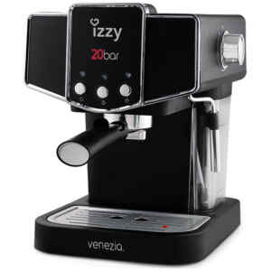 Μηχανή Espresso Izzy Venezia IZ-6001 με ισχύ 1100 Watt και πίεση 20bar, με δύο φίλτρα για να έχεις στο λεπτό ένα ή δύο φλυτζάνια, ανάλογα με τις απαιτήσεις της ημέρας.