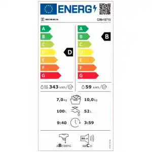 Πλυντήριο-Στεγνωτήριο Ρούχων Morris CIW-10715 με 14 προγράμματα με γρήγορο πρόγραμμα πλυσίματος/στεγνώματος (διάρκειας 1 ώρας) και δυνατότητα δημιουργίας προγράμματος από τον χρήστη.