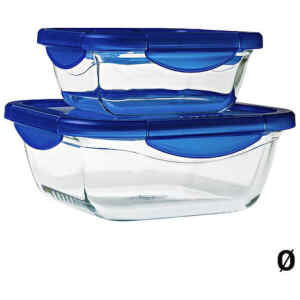 Φαγητοδοχείο Τετράγωνο Pyrex Cook & Go 1900ml Μπλε