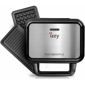 Τοστιέρα Izzy XL IZ-2001 ισχύος 1000 watt. Διαθέτει αποσπώμενες αντικολλητικές πλάκες grill, επιπλέον πλάκες για βάφλες, φωτεινές λυχνίες λειτουργίας-επίτευξης θερμοκρασίας και δυνατότητα κάθετης αποθήκευσης.