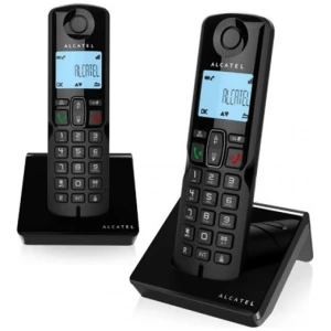 Ασύρματο τηλέφωνο Alcatel S250 μαύρο με δυνατότητα αποκλεισμού κλήσεων S250 DUO Alcatel διαθέτει φωτιζόμενη οθόνη LCD και ελληνικό μενού όπως και μεγάλη αυτονομία έως 100 ώρες.