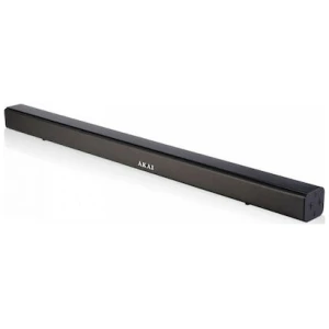 Soundbar Akai ASB-5L με Bluetooth 5.0, θύρα USB, είσοδο οπτικής ίνας, Aux-In, HDMI (ARC) και ραδιόφωνο FM. Συνδέεται εύκολα με την τηλεόρασή σας, το κινητό σας ή τον υπολογιστή σας και μεταμορφώνει τον ήχο στον χώρο σας, χωρίς να σας ενοχλεί οπτικά ή να καταλαμβάνει πολύ χώρο. Μπορείτε να το ελέγξετε πλήρως από τον καναπέ σας μέσω του τηλεχειριστηρίου και με ισχύ 40W RMS (200 W PMPO) να γεμίσει το χώρο σας με ποιοτικό ήχο.