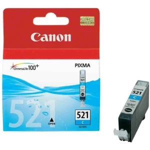 Μελάνι Canon CLI-521C Cyan (2934B001) χρώματος κίτρινο με μέγιστο αριθμό σελίδων εκτύπωσης 470. Εκτυπώστε κείμενα και παρουσιάσεις με την ποιότητα που προσφέρει η Canon.