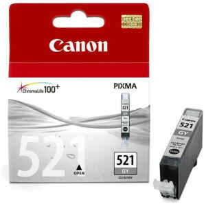 Μελάνι Canon CLI-521GY Grey (2937B001) χρώματος κίτρινο με μέγιστο αριθμό σελίδων εκτύπωσης 470. Εκτυπώστε κείμενα και παρουσιάσεις με την ποιότητα που προσφέρει η Canon.