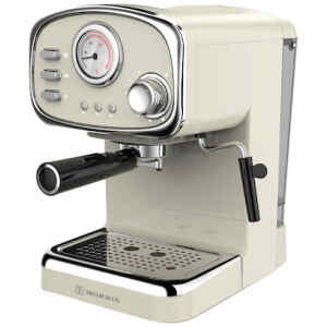 Μηχανή Espresso Morris R20806EMC, της σειράς Retro, σε κρεμ απόχρωση. Δώστε στην κουζίνα σας Vintage αισθητική με τις συσκευές της σειράς Retro από την Morris. Για τους λάτρεις του παλιού με τις καινοτόμίες του σήμερα, Όταν το παλιό συναντάει το καινούργιο.