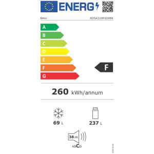 Ψυγείο Δίπορτο Beko RDSA310M30XBN