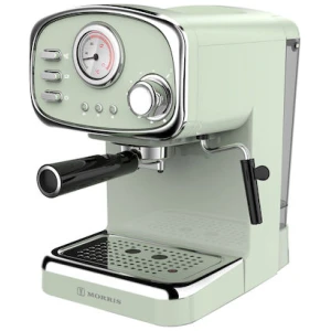 Με την μηχανή εspresso Morris R20807EMG green απολαύστε εξαιρετικό καφέ Espresso. Διαθέτει αναλογικό δείκτη θερμοκρασίας νερού και ατμού, με τελειώματα υψηλής αισθητικής από ανοξείδωτο ατσάλι.