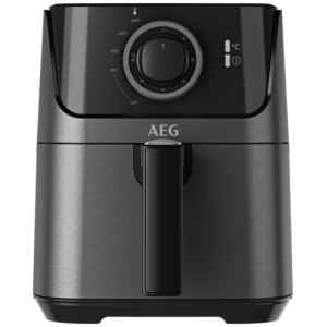 Η φριτέζα αέρος AEG AF5-1-4GB με ισχύ 1350W και κάδο 2.5 λίτρα, είναι μια ιδανική λύση για να μαγειρεύετε πιο υγιεινά και οικονομικά σε σχέση με τις κλασικές φριτέζες, καθώς χρησιμοποιεί ελάχιστο λάδι (1-2 κουταλιές). Εκτός από πατάτες μπορείτε να μαγειρέψετε διάφορα φαγητά όπως κοτόπουλο ή λαχανικά.
