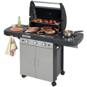 Η ψησταριά υγραερίου Campingaz 3 Series Classic LS Plus D διαθέτει 3 ισχυρούς σωληνοειδείς καυστήρες από ανοξείδωτο ατσάλι και εμαγιέ επιφάνεια ψησίματος από χυτοσίδηρο. Εγγυάται ομοιόμορφη κατανομή θερμότητας στην επιφάνεια ψησίματος χάρη στην τεχνολογία Even Temp και προσφέρει τη δυνατότητα για εύκολο και γρήγορο καθαρισμό χάρη στο Campingaz InstaClean System.