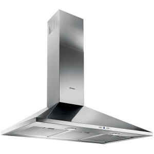 Ο απορροφητήρας καμινάδα Pyramis 065038001 τοποθετείται στον τοίχο. Είναι σχεδιασμένος με ένα διακοσμητικό που καλύπτει τη σωλήνα εξαγωγής αέρα και μοιάζει με καμινάδα.