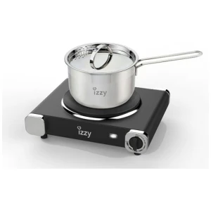 Η εστία Izzy IZ-1202, διαθέτει μία εστία και ισχύ 1500 Watt. Είναι εμαγιέ, δηλαδή η κλασική εστία όπου διαθέτει τη θερμική αντίσταση από κάτω και η επιφάνεια γύρω της είναι από επίστρωση σμάλτου, η οποία προκύπτει από την εφαρμογή του σμάλτου (γυαλί) επάνω σε μέταλλο. 