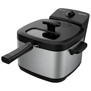 Η φριτέζα λαδιού Taurus Fry Solution με Ισχύ 2000W, είναι μια κλασική φριτέζα με χωρητικότητα λαδιού 1.5 λίτρα. Σε μια δόση μπορείτε να τηγανίσετε 0.5 κιλά πατάτες, το οποίο αντιστοιχεί περίπου σε 2 μερίδες εστιατορίου. Διαθέτει αποσπώμενο κάδο για να καθαρίζεται ευκολότερα και ρυθμιζόμενο θερμοστάτη για να μπορείτε να μαγειρέψετε φαγητά που απαιτούν διαφορετικές θερμοκρασίες ψησίματος.