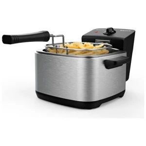 Η φριτέζα λαδιού Taurus Fry Solution με Ισχύ 2000W, είναι μια κλασική φριτέζα με χωρητικότητα λαδιού 1.5 λίτρα. Σε μια δόση μπορείτε να τηγανίσετε 0.5 κιλά πατάτες, το οποίο αντιστοιχεί περίπου σε 2 μερίδες εστιατορίου. Διαθέτει αποσπώμενο κάδο για να καθαρίζεται ευκολότερα και ρυθμιζόμενο θερμοστάτη για να μπορείτε να μαγειρέψετε φαγητά που απαιτούν διαφορετικές θερμοκρασίες ψησίματος.