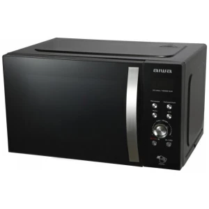 Ο φούρνος μικροκυμάτων Aiwa MW-230DG/BK με ισχύ 800 watt, έχει χωρητικότητα 23 λίτρα και μπορεί να καλύψει τις ανάγκες μιας μικρής οικογένειας (έως 3 άτομα). Επιπλέον διαθέτει λειτουργία grill για να ψήσετε κρέας, ψάρι ή λαχανικά, όπως θα ψήνατε σε ένα ηλεκτρικό φουρνάκι. Στην ψηφιακή οθόνη του εμφανίζονται οι ενδείξεις για τον υπολειπόμενο χρόνο λειτουργίας και τις επιλεγμένες ρυθμίσεις. Οι διαστάσεις του φούρνου είναι 48cm πλάτος, 33.7cm βάθος και 29cm ύψος.