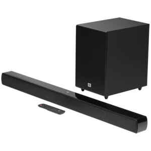  Ηχομπάρα Soundbar JBL SB-170, ανήκει στην κατηγορία των 2.1 soundbars, δηλαδή διαθέτει 2 κανάλια υπεύθυνα για την απόδοση των ψηλών και μεσαίων ηχητικών συχνοτήτων στον χώρο και 1 κανάλι ή ξεχωριστό ηχείο (woofer) για τις χαμηλές. Στην προκειμένη περίπτωση, διαθέτει subwoofer το οποίο μπορεί να συνδεθεί ασύρματα, άρα μπορείτε να το τοποθετήσετε οπουδήποτε στον χώρο σας χωρίς να σας προβληματίζουν τα καλώδια.