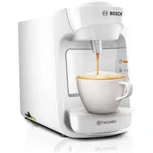 Η καφετιέρα με Κάψουλες Bosch TAS3104 κάνει espresso, café crèma, καφές φίλτου, latte macchiato, cappuccino, ζεστή σοκολάτα ή τσάι. Η TASSIMO προσφέρει περισσότερα από 40* ποικιλίες ροφημάτων σε μια σειρά από δημοφιλείς μάρκες. Με την TASSIMO μπορείτε να απολαμβάνετε γευστικότατα ροφήματα κάθε γούστου. Για ολόκληρη την οικογένεια, για τους φίλους σας και για σας!