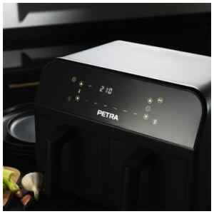 Η φριτέζα αέρος Dual Air Pro PT-4750 Petra Electric εκτός από πατάτες μπορείτε να μαγειρέψετε διάφορα φαγητά όπως κοτόπουλο ή λαχανικά. Σε μια δόση μπορείτε να τηγανίσετε 1.7 κιλά πατάτες, το οποίο αντιστοιχεί περίπου σε 6 μερίδες εστιατορίου. Διαθέτει αποσπώμενο κάδο για να καθαρίζεται ευκολότερα και ρυθμιζόμενο θερμοστάτη για να μπορείτε να μαγειρέψετε φαγητά που απαιτούν διαφορετικές θερμοκρασίες ψησίματος.