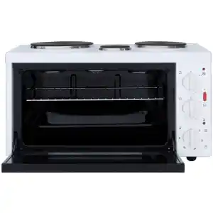 Ηλεκτρικό φουρνάκι Davoline EC 450 Chef White ισχύος 3100 Watt, χωρητικότητας 28 lt, με 3 εστίες και τέλεια θερμομόνωση με τριπλού κρυστάλλου.