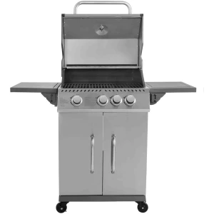 Ψησταριά υγραερίου σχάρας Thermogatz Gs Grill Elite 3+1 επιφάνεια ψησίματος 600 x 420mm Καπάκι διπλού τοιχώματος με ανοξείδωτη λαβή, αυτόματη πιεζοηλεκτρική ανάφλεξη Σχάρες από μαντέμι 6mm (1 σχάρα 350 x 420 και 1 σχαρα 220 x 420) επισμαλτωμένοι διαχύτες.