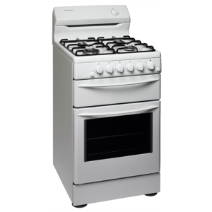 Κουζίνα & εστία αερίου Westinghouse GEK1285W λευκή υπερυψωμένη κουζίνα με ανεμιστήρα και συμβατικό φούρνο αερίου, φούρνο μεικτής χωρητικότητας 80 λίτρων, εστίες υγραερίου 4 εστιών, ξεχωριστή σχάρα, ηλεκτρονική ανάφλεξη και χρονοδιακόπτη 60 λεπτών.