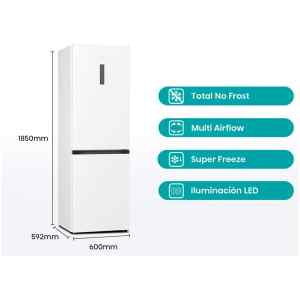 Ψυγειοκαταψύκτης Hisense RB390N4BW20 λευκός με χωρητικότητα 300 λίτρα, που μπορεί να καλύψει άνετα τις ανάγκες ενός ζευγαριού ή και μιας οικογένειας 3 ατόμων.