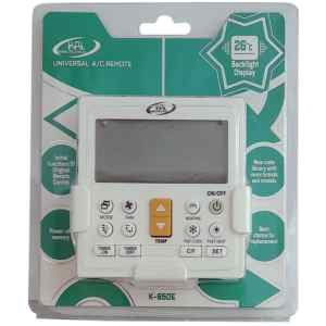 Universal τηλεχειριστήριο για κλιματιστικό KAL Electronics K-650E, ιδανικό για αντικατάσταση του χαλασμένου ή χαμένου τηλεχειριστηρίου σας. Είναι συμβατό με τα περισσότερα μοντέλα κλιματιστικών της αγοράς και μπορείτε να αναζητήσετε το μοντέλο σας μέσα από την παρεχόμενη λίστα συμβατότητας. Ο προγραμματισμός του είναι εύκολος και γρήγορος, ενώ καλύπτει όλες τις κύριες λειτουργίες του αυθεντικού χειριστηρίου, όπως ρύθμιση θερμοκρασίας και ταχύτητας, ενώ η εμβέλεια του είναι ικανοποιητική.