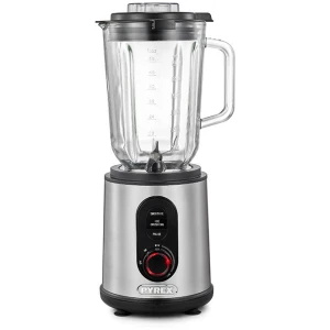 Το μπλέντερ Pyrex SB-870 Inox έχει ισχύ 1200W, ικανή για να αλέσει υγρά όπως για παράδειγμα χυμό ή γάλα, φρούτα, ακόμη και ξηρά υλικά όπως δημητριακά ή νιφάδες βρώμης. Διαθέτει γυάλινη κανάτα χωρητικότητας 1.5 λίτρων, η οποία μπορεί να καλύψει τις ανάγκες μιας οικογένειας και να βγάλει περίπου 3 με 5 ποτήρια ροφήματος. Το πλεονέκτημα της γυάλινης κανάτας είναι ότι δε θαμπώνει και δε χαράσσεται από την κοπή σκληρών υλικών όπως για παράδειγμα οι ξηροί καρποί. Μπορείτε ακόμη να φτιάξετε ροφήματα smoothie, με γάλα ή γιαούρτι. Επιπλέον, χάρη στην τεχνολογία των λεπίδων που διαθέτει, μπορεί να θρυμματίσει πάγο, για να δημιουργήσετε ένα δροσιστικό ρόφημα όπως γρανίτα ή cocktail.