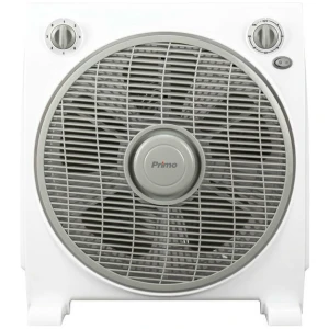 Ανεμιστήρας Box Fan Primo 800452 λευκό γκρι. Ανεμιστήρας Box Fan 30εκ με 5 φτερά για 30% μεγαλύτερη κατανομή του αέρα. Με 3 ταχύτητες λειτουργίας, Χρονοδιακόπτη 2 ωρών & Περιστρεφόμενο πλέγμα 360°.