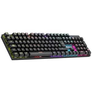 Μηχανικό Gaming πληκτρολόγιο Xtrike Me GK-915 με RGB φωτιζόμενα πλήκτρα σε γλώσσα αγγλικά US. Είναι μηχανικό, καθιστώντας το ιδανικό για gamers όπως επίσης και για όσους επιθυμούν γρήγορη πληκτρολόγηση. Έχει γρήγορη απόκριση και ακρίβεια, καθώς οι διακόπτες του ενεργοποιούνται στα μισά του πατήματος, εξοικονομώντας κινήσεις όταν πληκτρολογούμε. Σε σύγκριση με τα πληκτρολόγια μεμβράνης, αντέχουν περισσότερο στο χρόνο, έχουν όμως το μειονέκτημα του θορύβου που είναι πολλές φορές ενοχλητικό για τους γύρω. Διαθέτει Custom Blue διακόπτες που απαιτούν μεγαλύτερη δύναμη καθιστώντας τους κατάλληλους για δακτυλογράφηση παρά για gamers. Είναι αρκετά θορυβώδεις, κάτι που πρέπει να ληφθεί υπόψη πριν την αγορά. Πατώντας ένα πλήκτρο, γίνεται αντιληπτό από τον ήχο ότι πατήθηκε και η δακτυλογράφηση γίνεται πιο αποδοτική. Ως full size, διαθέτει όλα τα πλήκτρα ενός τυπικού keyboard μαζί με τα αριθμητικά στο δεξί μέρος του.