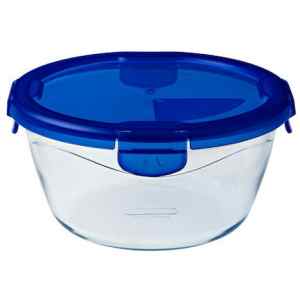 Φαγητοδοχείο Pyrex 287P 333245 μπλε 0.7lt στρογγυλό φαγητοδοχείο Cook&Go χωρητικότητας 0,7L. Η ανθεκτικότητα του σε εναλλαγές θερμοκρασίας έως 220°C, το κάνει ιδανικό για μαγείρεμα και αποθήκευση. Με στεγανοποιημένο πλαστικό καπάκι, κατάλληλο και για μεταφορά υγρών.
