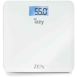 Ζυγαριά μπάνιου Izzy Zen IZ-7008 σε λευκό χρώμα της εταιρείας Izzy, για μέτρηση του σωματικού βάρους έως και 180 κιλά.