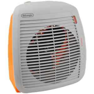Αερόθερμο δαπέδου Delonghi HVY1020 Grey Orange με μέγιστη ισχύς 2000W, ρυθμιζόμενο θερμοστάτη χώρου και θερμοστάτη ασφαλείας, ιδανικό για χώρους μέχρι 23m2.