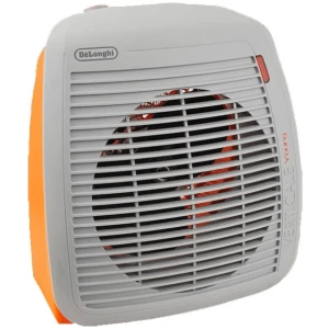 Αερόθερμο δαπέδου Delonghi HVY1020 Grey Orange με μέγιστη ισχύς 2000W, ρυθμιζόμενο θερμοστάτη χώρου και θερμοστάτη ασφαλείας, ιδανικό για χώρους μέχρι 23m2.