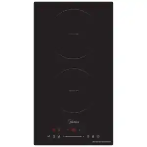 Επαγωγική εστία Domino Midea MIH350D157K0 2 θέσεων τύπου Domino, με συνολική ισχύς 3,5 kW, slider Control συρόμενος με θέσεις 1-9, χρονοδιακόπτης για κάθε εστία 1-99 λεπτά και με boost λειτουργία για κάθε εστία ξεχωριστά.