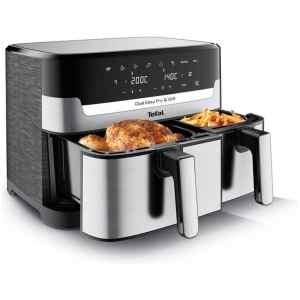 Η Dual Easy Fry & Grill της Tefal διαθέτει δύο κάδους για να μαγειρέψετε δύο διαφορετικά πιάτα, από ψητό κρέας και τηγανητές πατάτες μέχρι τηγανητό ψάρι και ψητά λαχανικά, όλα έτοιμα ταυτόχρονα.