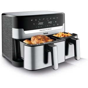 Η Dual Easy Fry & Grill της Tefal διαθέτει δύο κάδους για να μαγειρέψετε δύο διαφορετικά πιάτα, από ψητό κρέας και τηγανητές πατάτες μέχρι τηγανητό ψάρι και ψητά λαχανικά, όλα έτοιμα ταυτόχρονα.
