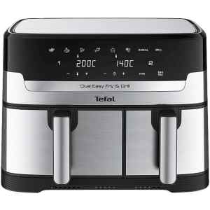 Με την φριτέζα αέρος Tefal EY905D ανακαλύψτε τη διπλή φριτέζα αέρος 8,3 λίτρων που μαγειρεύει ολοκληρωμένα σπιτικά γεύματα για όλη την οικογένεια, έτοιμα με μια μόνο κίνηση!