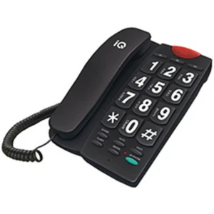 Ενσύρματο τηλέφωνο IQ DT-836ΒΒ μαύρο με ρυθμιζόμενη ένταση και επαναφορά τελευταίας κλήσης, με 3 μνήμες (άμεσες), επιλογή τονικής / παλμικής κλήσης και ρυθμιζόμενη ένταση ακουστικού.