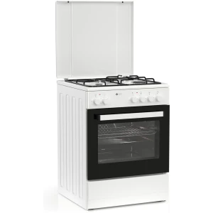 Κουζίνα Thermogatz TGS 3501 WH είναι κουζίνα μικτή, 3 εστίες αερίου και 1 ηλεκτρική, υγραέριο LPG G30 / G31 - Φυσικό αέριο NG G20, με 5 τρόποι ψησίματος (άνω αντίσταση, κάτω αντίσταση, κάνω και κάτω αντίσταση, κάτω αντίσταση και αέρας, πάνω, κάτω αντίσταση και αέρας), αυτόματη ανάφλεξη, θερμικά ασφαλείας, μεταλλικό καπάκι, πόρτα με διπλό κρύσταλλο αποσπώμενο, χειρολαβή αλουμινίου, ανεμιστήρας στον φούρνο. Συμπεριλαμβάνονται 1 ταψί εμαγιέ ρηχό, 1 σχάρα χρωμίου, μπεκ εναλλαγής αερίου (φυσικό αέριο - υγραέριο) και πόδια ρυθμιζόμενα καθ'ύψος.