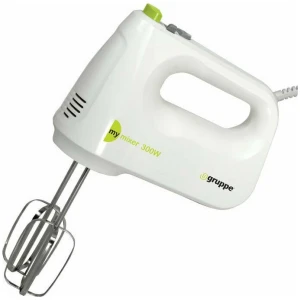 Μίξερ Χειρός Gruppe HM9110-GS λευκό My Mixer ΗΜ9110-GS. Μίξερ χειρός με μοτέρ 300W, 6 ταχύτητες και λειτουργία Turbo.