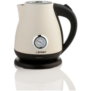 Ο βραστήρας Gruppe HHB1782B Ivory διαθέτει ισχύ 2200 Watt και χωρητικότητα 1.7 λίτρα. Μπορεί να σας προσφέρει έως και 8 φλιτζάνια ζεστού νερού. Αποτελεί έναν πολύ χρήσιμο βοηθό για την κουζίνα σας, καθώς ζεσταίνει το νερό σε μικρότερο χρονικό διάστημα, σε σχέση με ένα γκαζάκι ή μια εστία. Έτσι μπορείτε να φτιάξετε πολύ γρήγορα ένα ζεστό ρόφημα ή ακόμα και να τον χρησιμοποιήσετε στις μαγειρικές σας παρασκευές. Διαθέτει κανάτα η οποία εξωτερικά είναι κατασκευασμένη από ανοξείδωτο ατσάλι, που προσφέρει μεγαλύτερη αντοχή και ανθεκτικότητα στη χρήση και τον χρόνο, ενώ παράλληλα καθαρίζεται εύκολα.