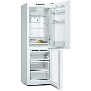 Ψυγειοκαταψύκτης Bosch KGN33NWEA λευκός με χωρητικότητα 282 λίτρα, που μπορεί να καλύψει άνετα τις ανάγκες ενός ζευγαριού ή και μιας οικογένειας 3 ατόμων.