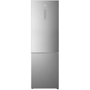 Ψυγειοκαταψύκτης Hisense RB645N4BIE Inox με τύπο ψύξης Full No Frost, χωρητικότητα 495lt, μαύρου χρώματος, οθόνη ενδείξεων, τρία ράφια στη συντήρηση και με πλάτος 70cm.