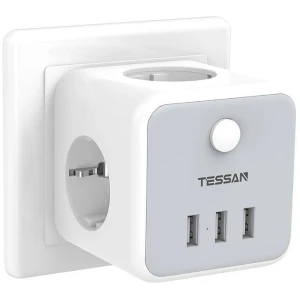 Ταφ ασφαλείας 3 θέσεων Tessan TS-301-DE  χρειάζεστε να φορτίσετε ή να τροφοδοτήσετε περισσότερες συσκευές; Δεν χρειάζεται πλέον να καταλαμβάνετε πολλά καταστήματα! Η πρίζα τοίχου TESSAN TS-301-DE προσφέρει έως και 3 πρίζες AC και 3 θύρες USB-A, επιτρέποντάς σας να συνδέσετε έως και 6 συσκευές ταυτόχρονα. Ταυτόχρονα, δεν πιάνει πολύ χώρο και ξεχωρίζει για την ευρεία συμβατότητά του.